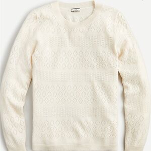 J. Crew Cashmere crewneck sweater with pointelle stitch